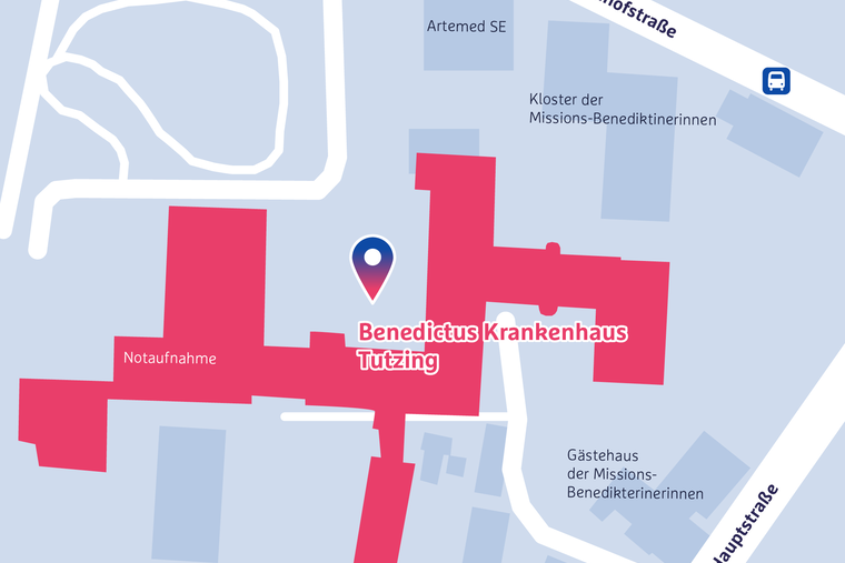 Lageplan Benedictus Krankenhaus Tutzing 
